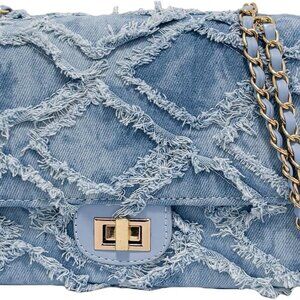 Denim Crossbody Purse Vintage Jean Bag for Women Small Adjustable Chain Strap
